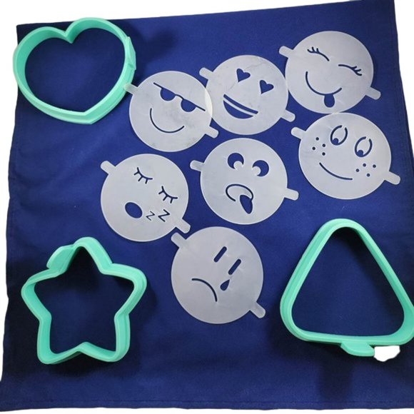 Pampered Chef Pancake Molds with Emoji Stencils EUC - Picture 1 of 1